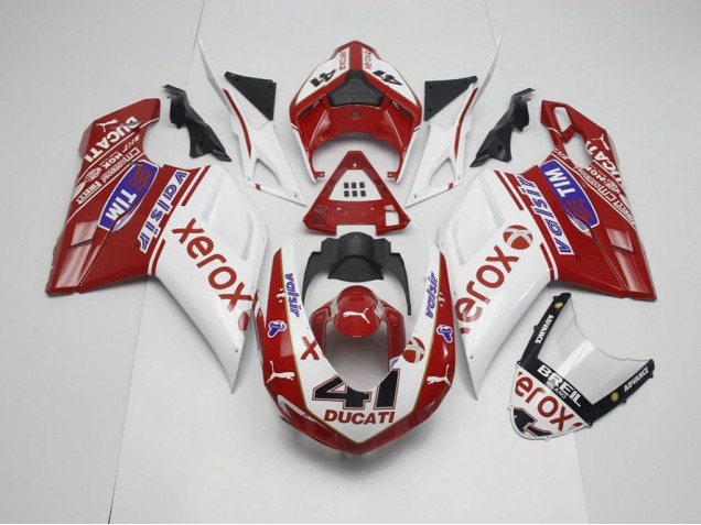 Estilo OEM Xerox & 41 Carenagem Ducati 848 1098 1198 2007-2014