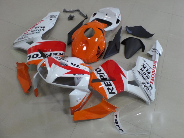 Laranja Branco Repsol Carenagem CBR 600RR 2005-2006 Laranja Branco Repsol Carenagem CBR 600RR 2005-2006