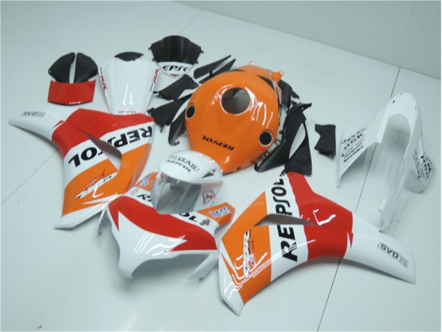 Laranja Branco Vermelho Repsol Carenagem CBR 1000RR 2008-2011 Laranja Branco Vermelho Repsol Carenagem CBR 1000RR 2008-2011