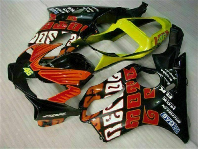 Laranja Preto Kit Completo Carenagem CBR 600 F4i 2001-2003 Laranja Preto Kit Completo Carenagem CBR 600 F4i 2001-2003