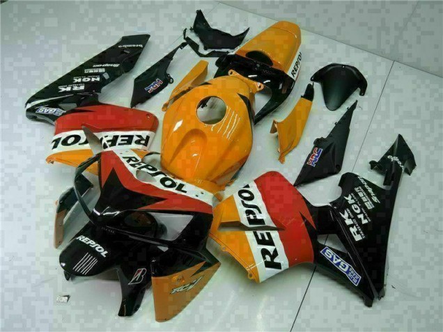 Laranja Preto Repsol Kit Carenagem CBR 600RR 2005-2006 Laranja Preto Repsol Kit Carenagem CBR 600RR 2005-2006