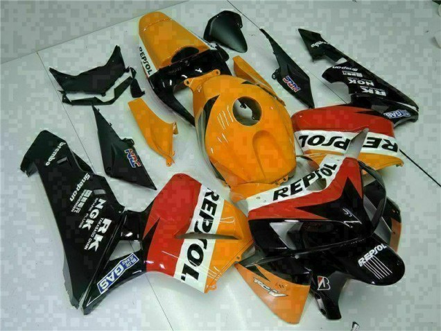 Laranja Preto Repsol Kit Carenagem CBR 600RR 2005-2006 Laranja Preto Repsol Kit Carenagem CBR 600RR 2005-2006