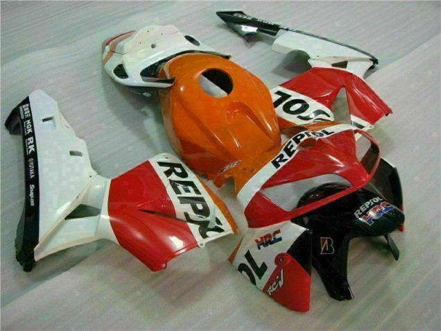 Laranja Preto Repsol Kit Completo Carenagem CBR 600RR 2005-2006 Laranja Preto Repsol Kit Completo Carenagem CBR 600RR 2005-2006
