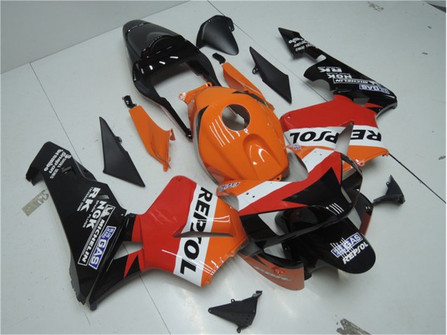 Laranja Vermelho Preto Repsol Carenagem CBR 600RR 2003-2004 Laranja Vermelho Preto Repsol Carenagem CBR 600RR 2003-2004