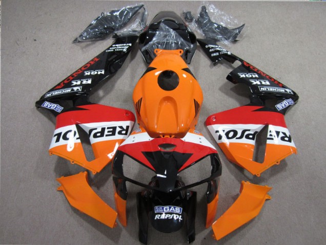 Laranja Vermelho Preto Repsol Carenagem CBR 600RR 2005-2006 Laranja Vermelho Preto Repsol Carenagem CBR 600RR 2005-2006