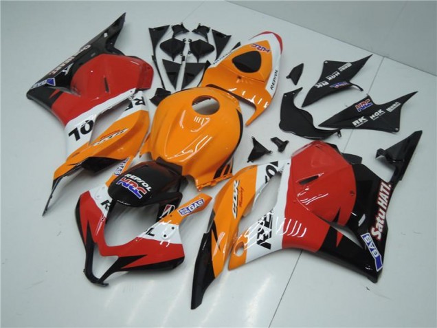 Laranja Vermelho Preto Repsol Carenagem CBR 600RR 2009-2012 Laranja Vermelho Preto Repsol Carenagem CBR 600RR 2009-2012