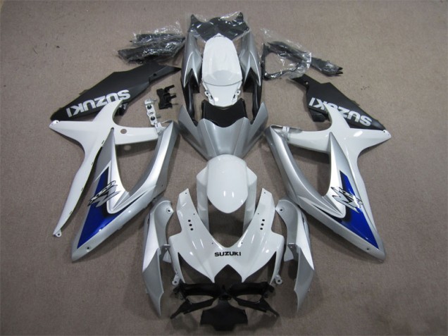 Prata Azul Branco Carenagem GSXR 600 K8 2008-2010 Prata Azul Branco Carenagem GSXR 600 K8 2008-2010