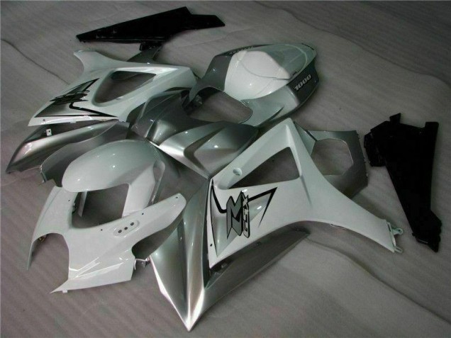 Prata Branco Carenagem GSXR 1000 K7 2007-2008 Prata Branco Carenagem GSXR 1000 K7 2007-2008