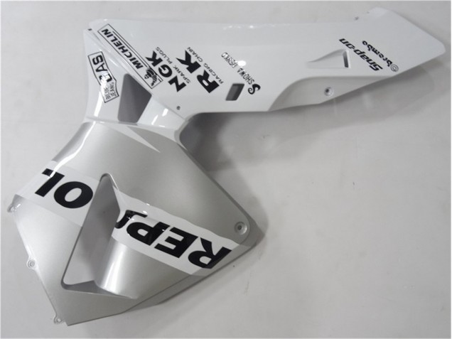 Prata Branco Preto Repsol Carenagem CBR 600RR 2003-2004 Prata Branco Preto Repsol Carenagem CBR 600RR 2003-2004