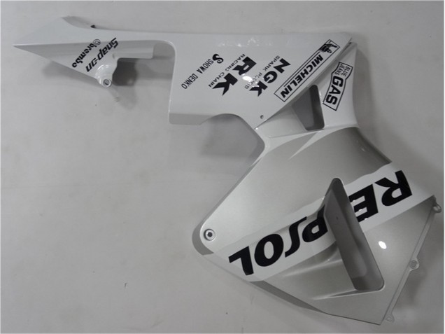 Prata Branco Preto Repsol Carenagem CBR 600RR 2003-2004 Prata Branco Preto Repsol Carenagem CBR 600RR 2003-2004