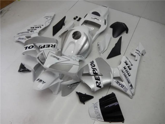 Prata Branco Preto Repsol Carenagem CBR 600RR 2005-2006 Prata Branco Preto Repsol Carenagem CBR 600RR 2005-2006
