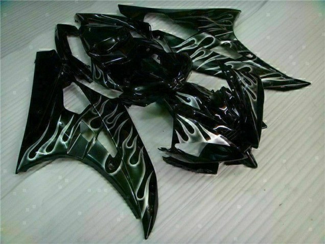 Prata Chama Preto Carenagem R6 2006-2007 Prata Chama Preto Carenagem R6 2006-2007