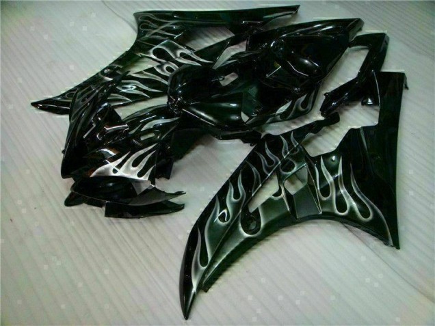 Prata Chama Preto Carenagem R6 2006-2007 Prata Chama Preto Carenagem R6 2006-2007