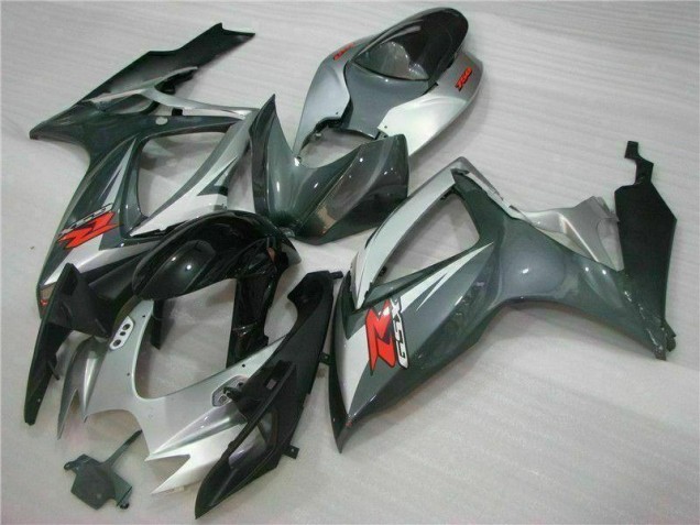 Prata Preto Carenagem GSXR 600 / 750 K6 2006-2007 Prata Preto Carenagem GSXR 600 / 750 K6 2006-2007