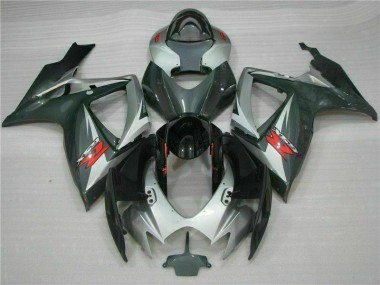 Prata Preto Carenagem GSXR 600 / 750 K6 2006-2007