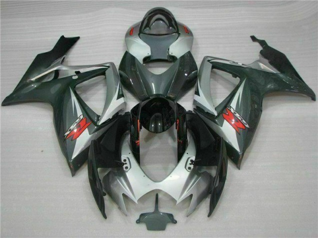Prata Preto Carenagem GSXR 600 / 750 K6 2006-2007 Prata Preto Carenagem GSXR 600 / 750 K6 2006-2007