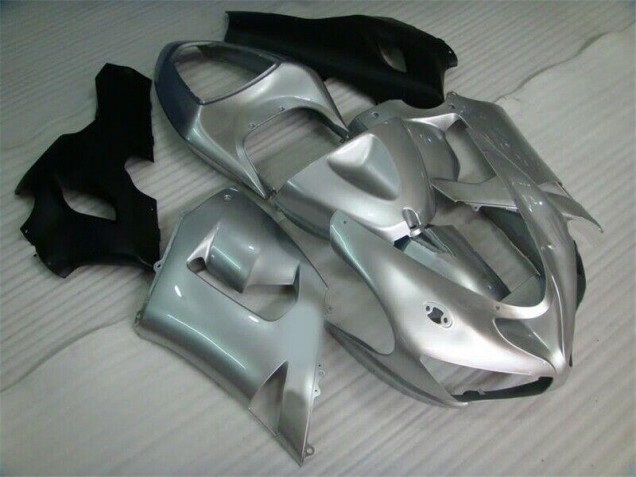 Prata Preto Carenagem ZX6R 2005-2006 Prata Preto Carenagem ZX6R 2005-2006