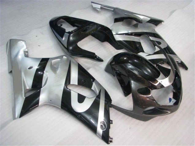 Prata Preto Kit Completo Carenagem GSXR 600 / 750 K1 K2 K3 2001-2003 Prata Preto Kit Completo Carenagem GSXR 600 / 750 K1 K2 K3 2001-2003
