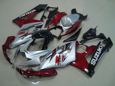 Prata Vermelho Carenagem GSXR 1000 K5 2005-2006