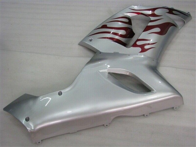 Prata Vermelho Chamas Carenagem ZX6R 2005-2006