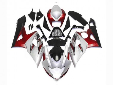 Prata Vermelho Preto Carenagem GSXR 1000 K5 2005-2006
