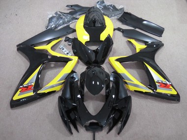 Preto Amarelo Carenagem GSXR 600 K6 2006-2007