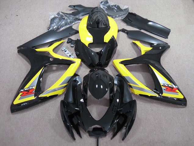 Preto Amarelo Carenagem GSXR 600 K6 2006-2007 Preto Amarelo Carenagem GSXR 600 K6 2006-2007