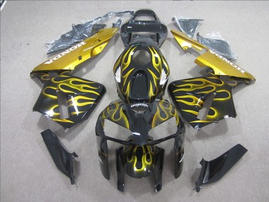 Preto Amarelo Chama Carenagem CBR 600RR 2005-2006