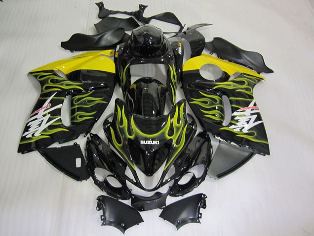 Preto Amarelo Chama Carenagem GSXR 1300 Hayabusa 2008-2019 Preto Amarelo Chama Carenagem GSXR 1300 Hayabusa 2008-2019
