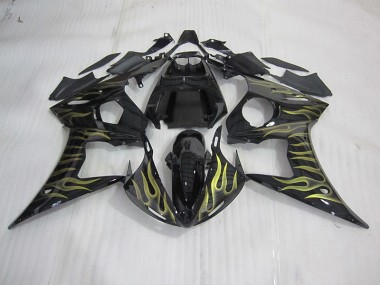 Preto & Amarelo Chama Carenagem R6 2003-2005