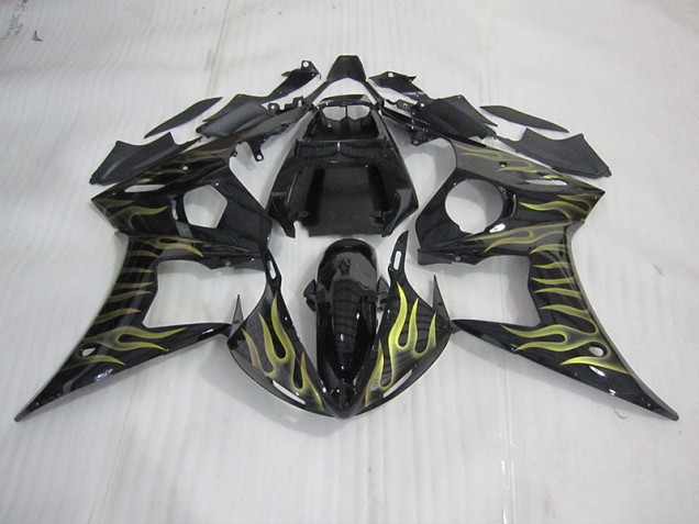 Preto & Amarelo Chama Carenagem R6 2003-2005