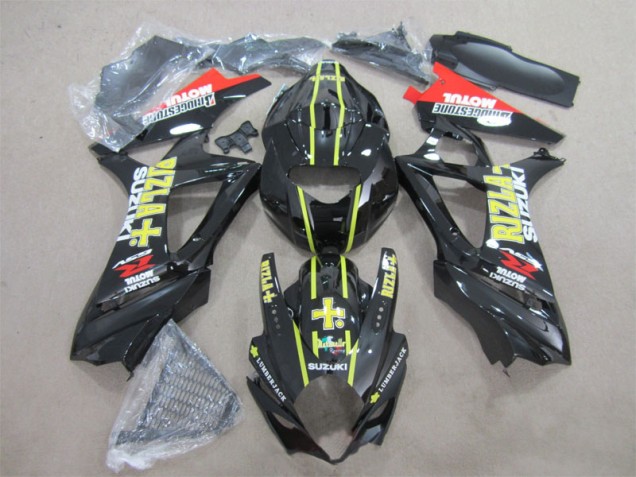 Preto Amarelo Rizla Carenagem GSXR 1000 K7 2007-2008