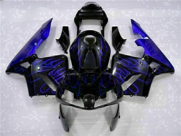 Preto & Azul Chama Carenagem CBR 600RR 2003-2004 Preto & Azul Chama Carenagem CBR 600RR 2003-2004