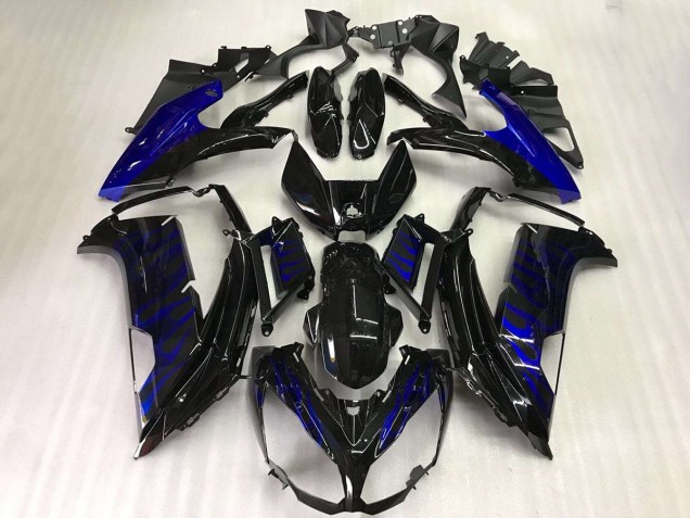 Preto Azul Chama Carenagem EX650 2012-2016 Preto Azul Chama Carenagem EX650 2012-2016