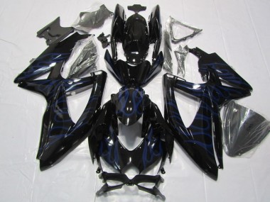 Preto Azul Chama Carenagem GSXR 600 K8 2008-2010