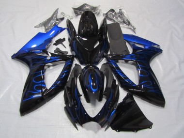 Preto Azul Chama Carenagem GSXR 750 K6 2006-2007