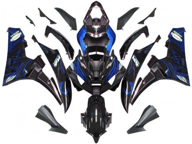Preto Azul Chama Carenagem R6 2006-2007 Preto Azul Chama Carenagem R6 2006-2007