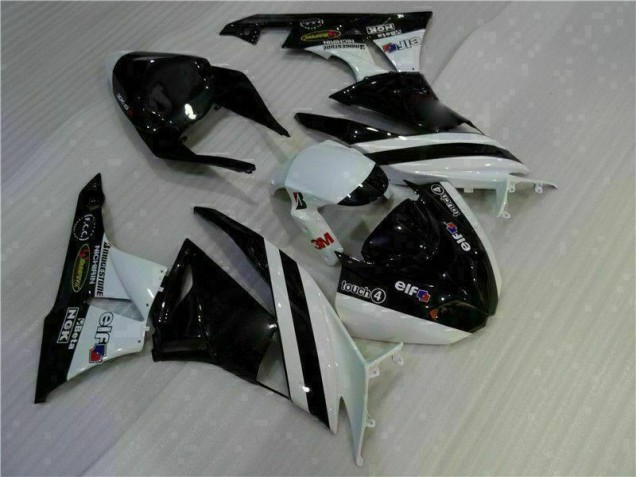 Preto Branco 3M Touch4 Injeção Kit Carenagem ZX6R 2009-2012 Preto Branco 3M Touch4 Injeção Kit Carenagem ZX6R 2009-2012
