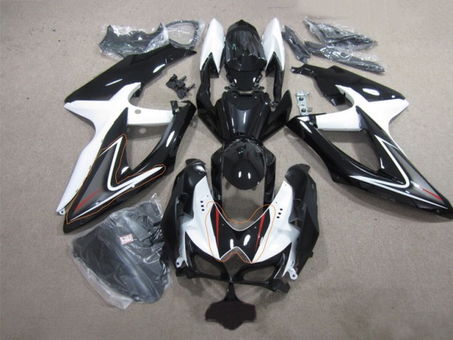 Preto Branco Abs Plásticos GSXR 600 K8 2008-2010
