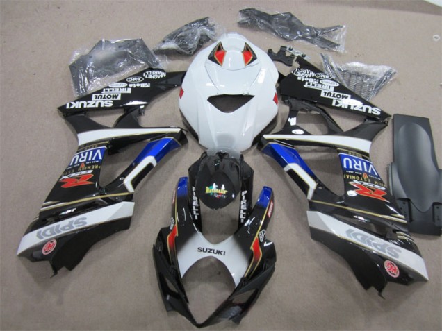 Preto Branco Azul Injeção Kit Carenagem GSXR 1000 K7 2007-2008 Preto Branco Azul Injeção Kit Carenagem GSXR 1000 K7 2007-2008