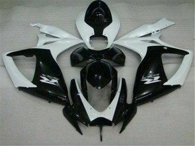 Preto Branco Carenagem GSXR 600 / 750 K6 2006-2007