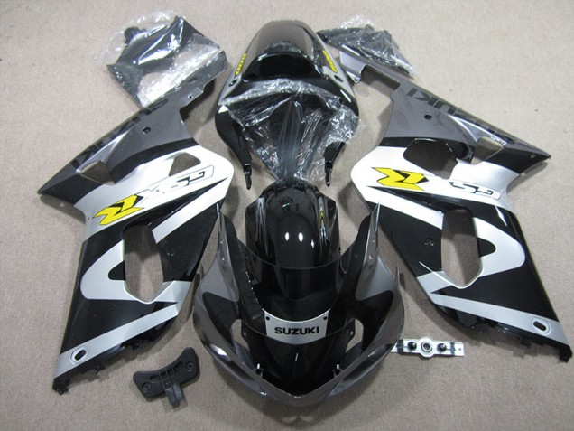 Preto Branco Carenagem GSXR 600 K1 K2 K3 2001-2003 Preto Branco Carenagem GSXR 600 K1 K2 K3 2001-2003