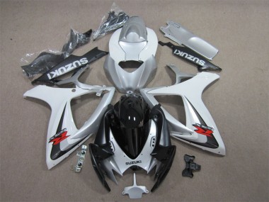 Preto Branco Carenagem GSXR 600 K6 2006-2007