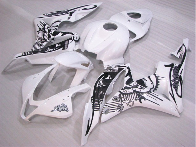 Preto Branco Carroçaria CBR 600RR 2007-2008 Preto Branco Carroçaria CBR 600RR 2007-2008