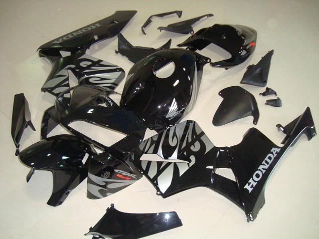 Preto Branco Chama Carenagem CBR 600RR 2005-2006 Preto Branco Chama Carenagem CBR 600RR 2005-2006