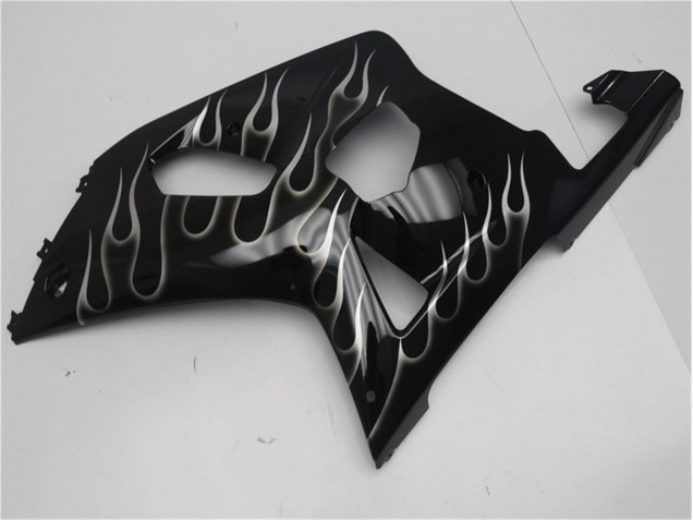 Preto Branco Chama Carenagem GSXR 600 / 750 K1 K2 K3 2001-2003 Preto Branco Chama Carenagem GSXR 600 / 750 K1 K2 K3 2001-2003