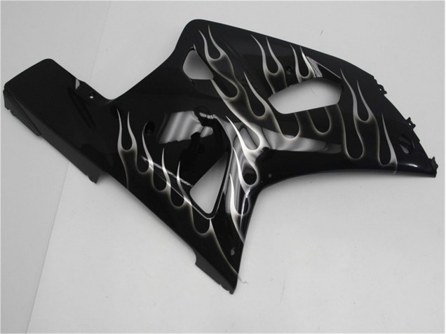 Preto Branco Chama Carenagem GSXR 600 / 750 K1 K2 K3 2001-2003 Preto Branco Chama Carenagem GSXR 600 / 750 K1 K2 K3 2001-2003