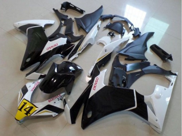 Preto Branco Denso Rizoma 14 Carenagem CBR 500RR 2013-2015 Preto Branco Denso Rizoma 14 Carenagem CBR 500RR 2013-2015