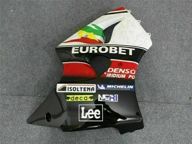 Preto Branco Eurobet Carenagem ZX6R 2000-2002 Preto Branco Eurobet Carenagem ZX6R 2000-2002