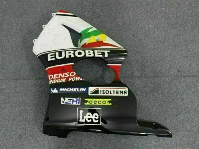 Preto Branco Eurobet Carenagem ZX6R 2000-2002 Preto Branco Eurobet Carenagem ZX6R 2000-2002